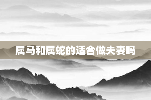 属马和属蛇的适合做夫妻吗
