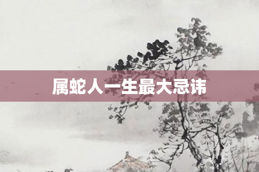 属蛇人一生更大忌讳