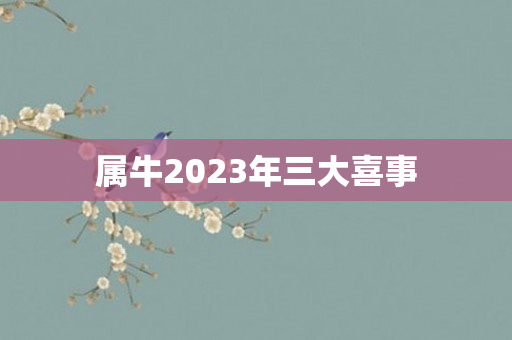 属牛2023年三大喜事