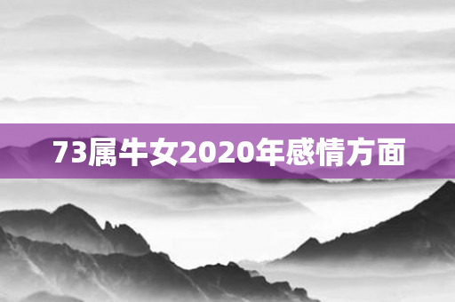 73属牛女2020年感情方面
