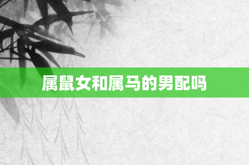 属鼠女和属马的男配吗
