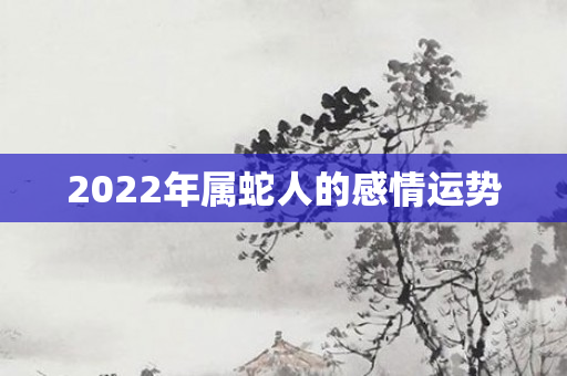 2022年属蛇人的感情运势
