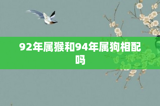 92年属猴和94年属狗相配吗