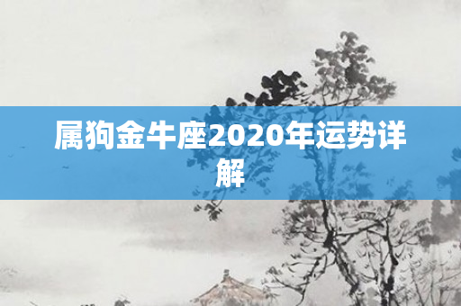属狗金牛座2020年运势详解