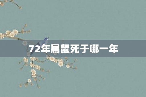 72年属鼠死于哪一年