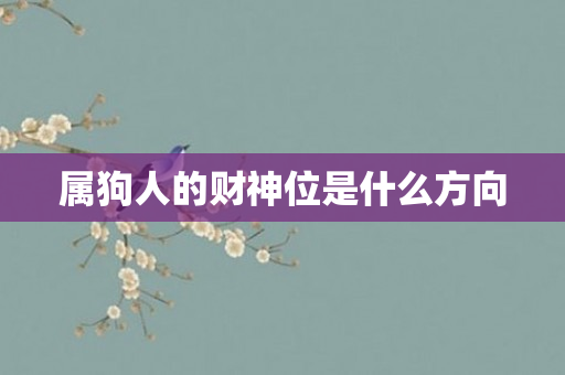 属狗人的财神位是什么方向