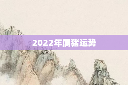 2022年属猪运势
