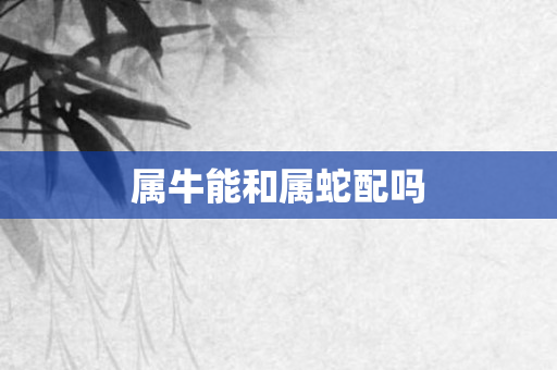 属牛能和属蛇配吗
