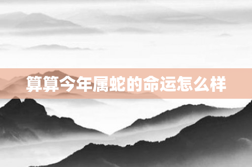 算算今年属蛇的命运怎么样