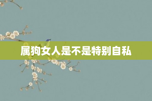 属狗女人是不是特别自私