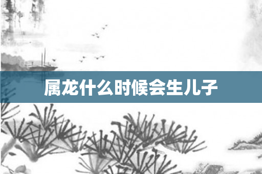 属龙什么时候会生儿子