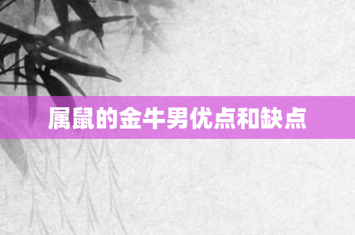 属鼠的金牛男优点和缺点