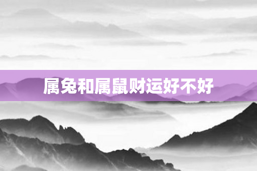 属兔和属鼠财运好不好