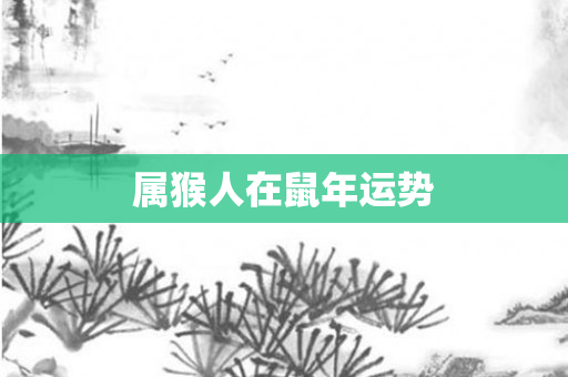 属猴人在鼠年运势