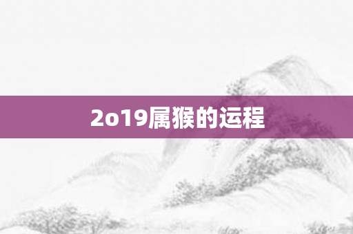 2o19属猴的运程