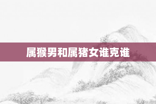 属猴男和属猪女谁克谁