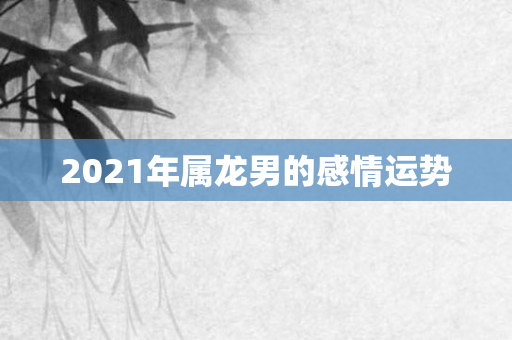 2021年属龙男的感情运势