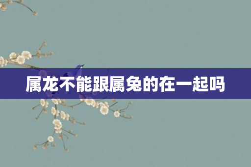 属龙不能跟属兔的在一起吗