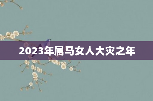2023年属马女人大灾之年