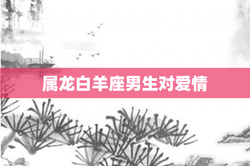 属龙白羊座男生对爱情