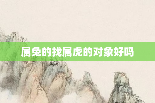 属兔的找属虎的对象好吗