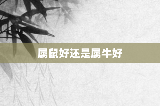 属鼠好还是属牛好