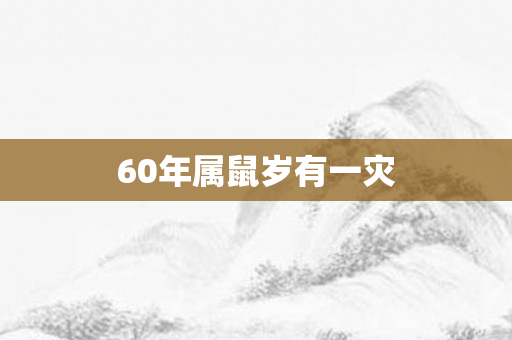 60年属鼠岁有一灾