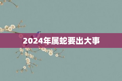 2024年属蛇要出大事