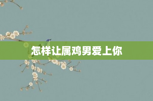 怎样让属鸡男爱上你