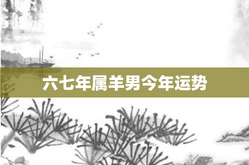 六七年属羊男今年运势