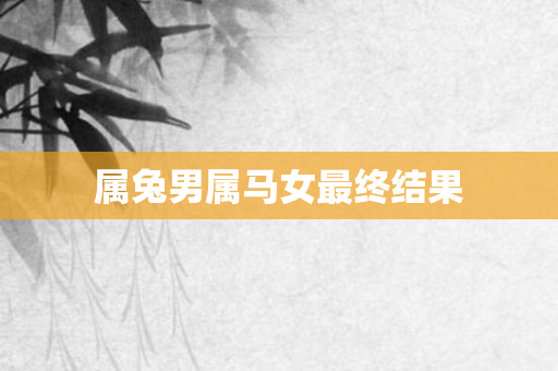 属兔男属马女最终结果
