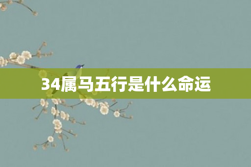 34属马五行是什么命运