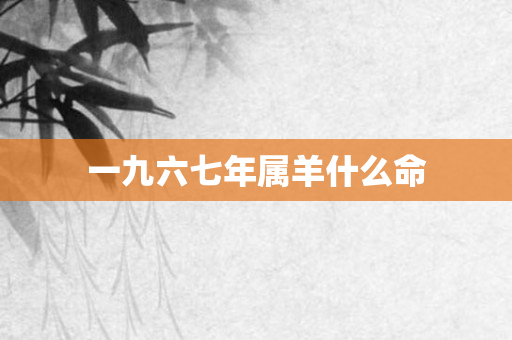 一九六七年属羊什么命