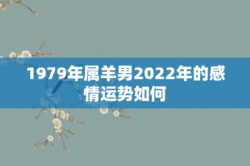 1979年属羊男2022年的感情运势如何