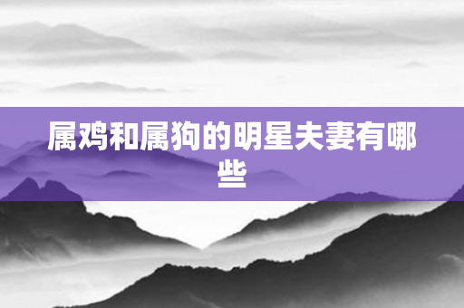 属鸡和属狗的明星夫妻有哪些