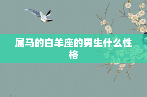 属马的白羊座的男生什么性格