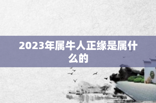 2023年属牛人正缘是属什么的