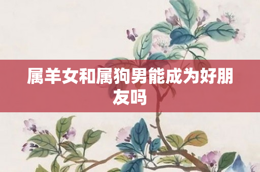 属羊女和属狗男能成为好朋友吗