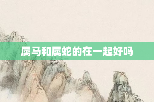 属马和属蛇的在一起好吗