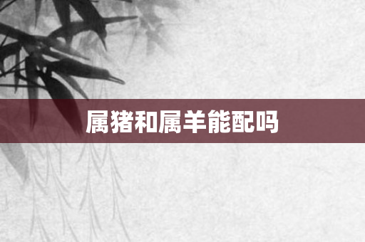 属猪和属羊能配吗