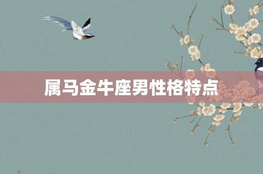 属马金牛座男性格特点