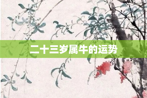 二十三岁属牛的运势