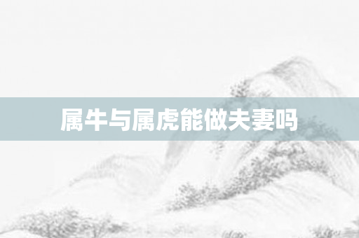 属牛与属虎能做夫妻吗