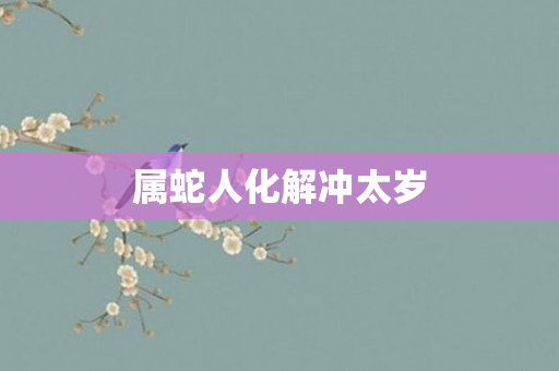 属蛇人化解冲太岁