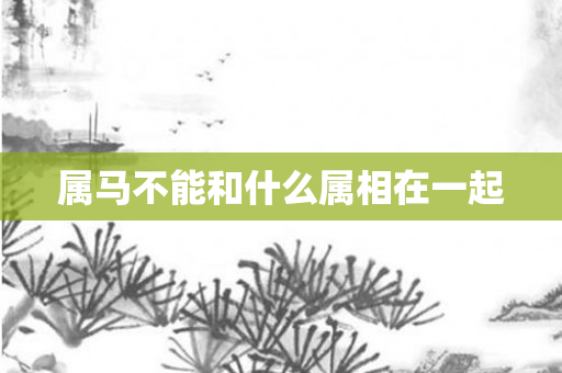 属马不能和什么属相在一起