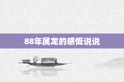88年属龙的感慨说说