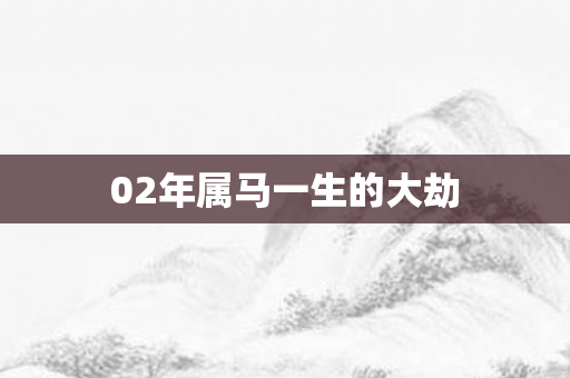 02年属马一生的大劫