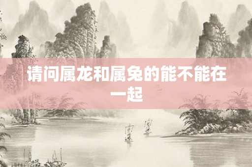 请问属龙和属兔的能不能在一起