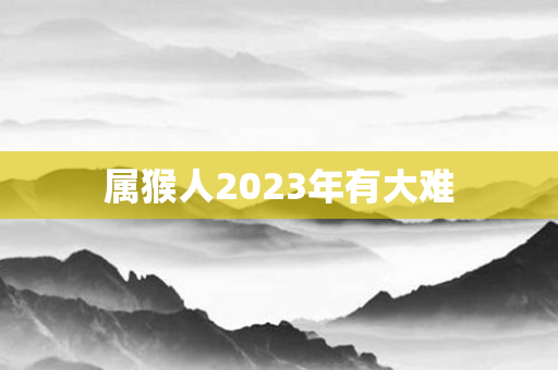 属猴人2023年有大难