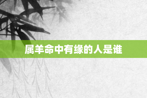 属羊命中有缘的人是谁